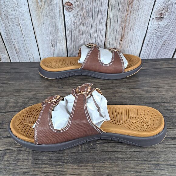 COFACE Dual Strap Orthotic Slides Sandals Women's Sz 11 Brown (VGC) - Picture 5 of 7